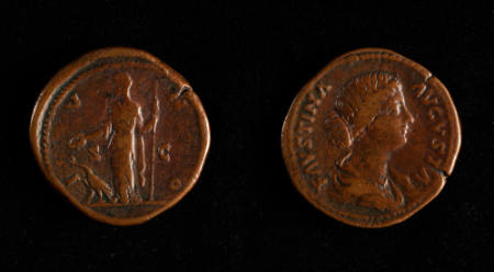 Faustina the Younger, wife of Marcus Aurelius, Sestertius (coin)