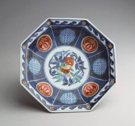 Octagonal plate, Kenjo-Imari ware