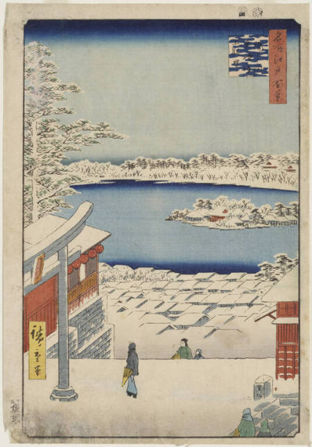 Yushima Tenjin Shrine in Snow, #117 from the series: The 100 Views of Edo