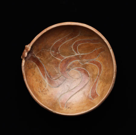 Polychrome bat-rim bowl