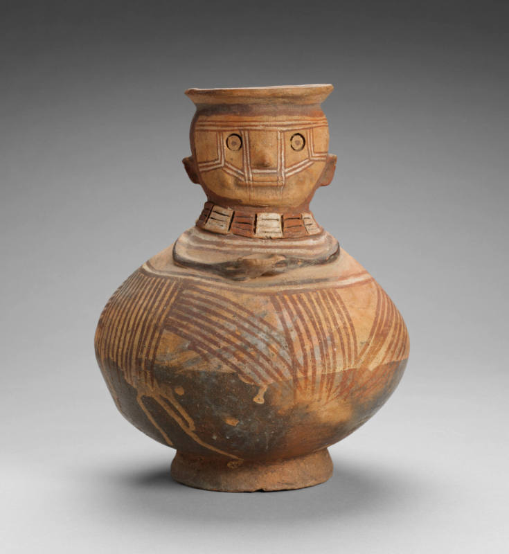 Polychrome face-neck jar