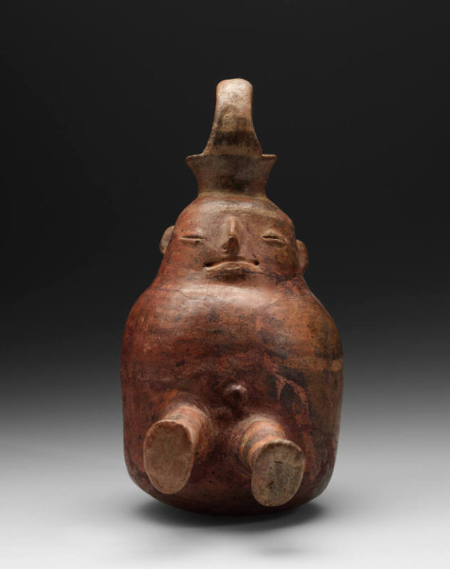 Face-neck jar with legs