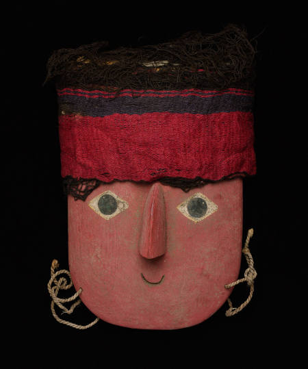 Funerary mask with textile headdress