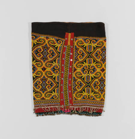 Woman's ceremonial beaded skirt-cloth with aso (dog-dragon) zoomorphic designs