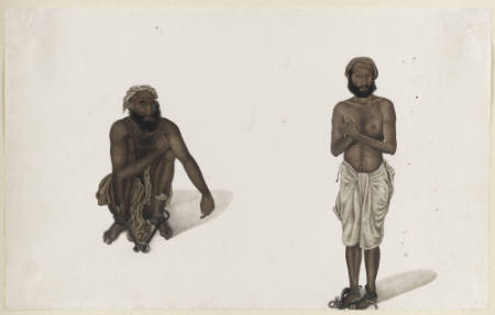 Two chained prisoners, page from The Fraser Album