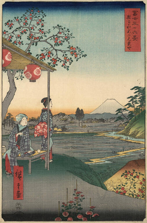 The Fuji-View Teahouse, Zoshigaya, from Thirty-Six Views of Mount Fuji