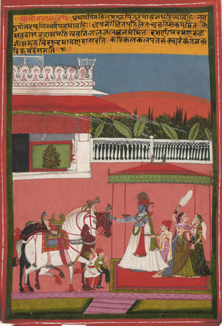 Krishna Feeding Sweets to His Horse