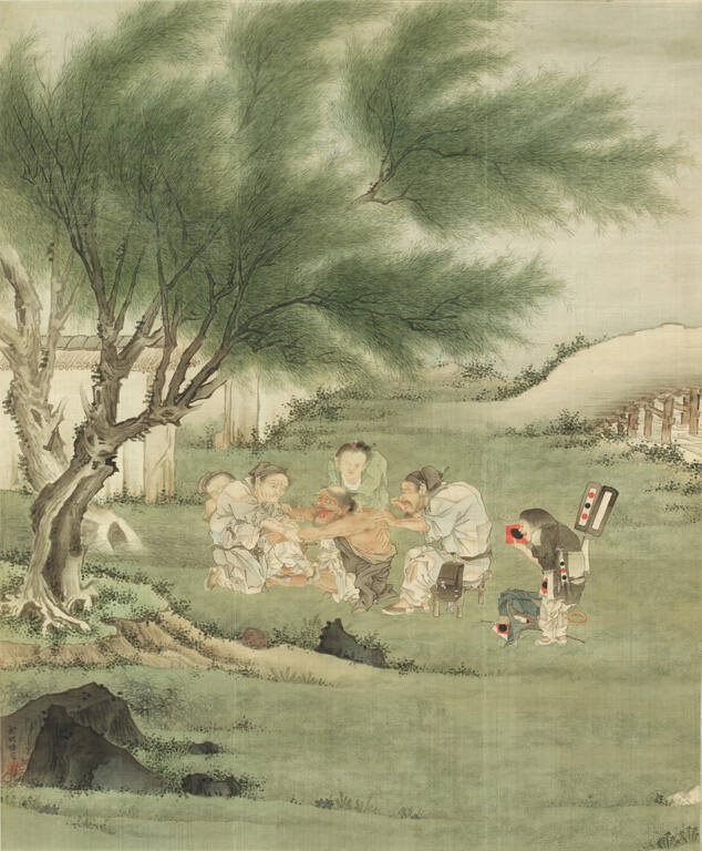 Medical Treatment scene after Li T'ang (Moxibustion)
