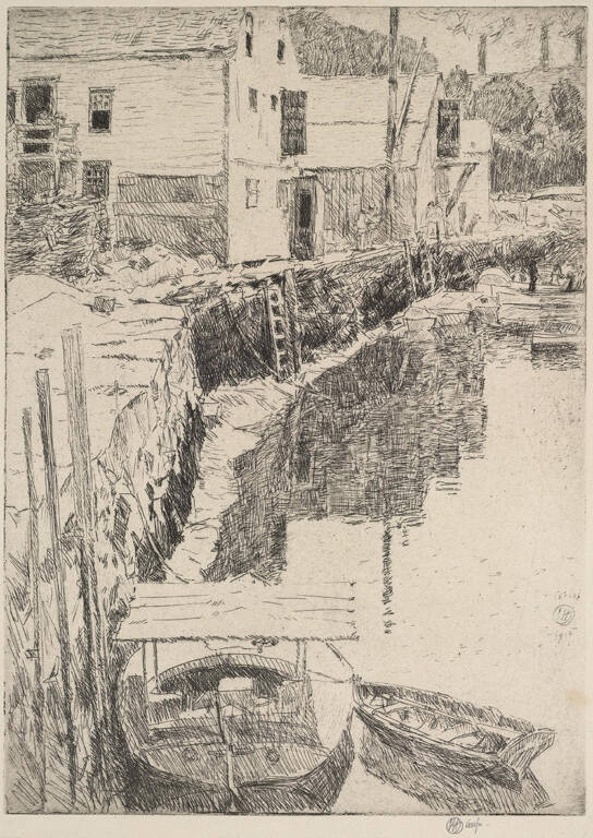 Cos Cob (Dock with two boats in the foreground)