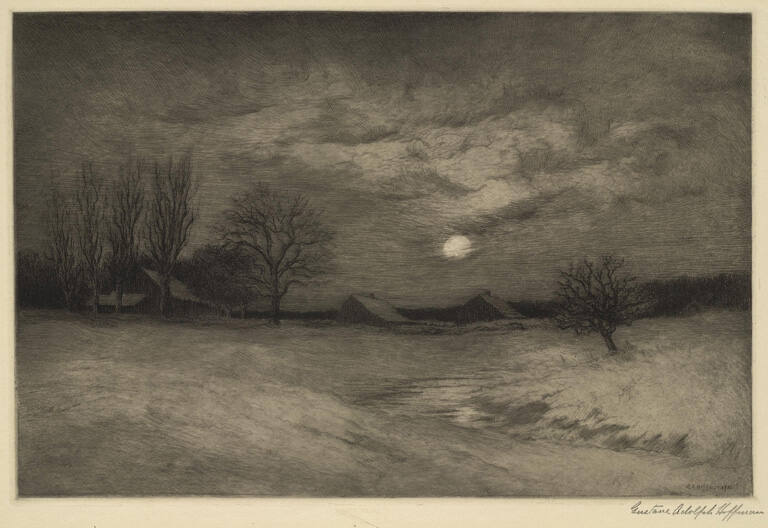 Midnight Snow Scene