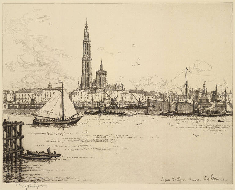 Le quai Van Dyck, Anvers [Van Dyck Wharf, Antwerp]