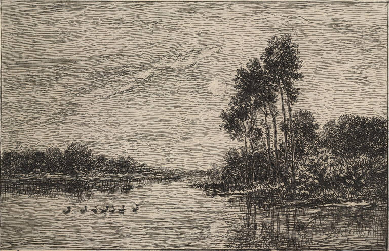 Lever de Lune sur les Bords de l'Oise