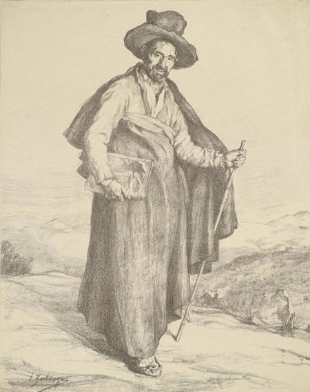 Priest with Staff in the Mountains