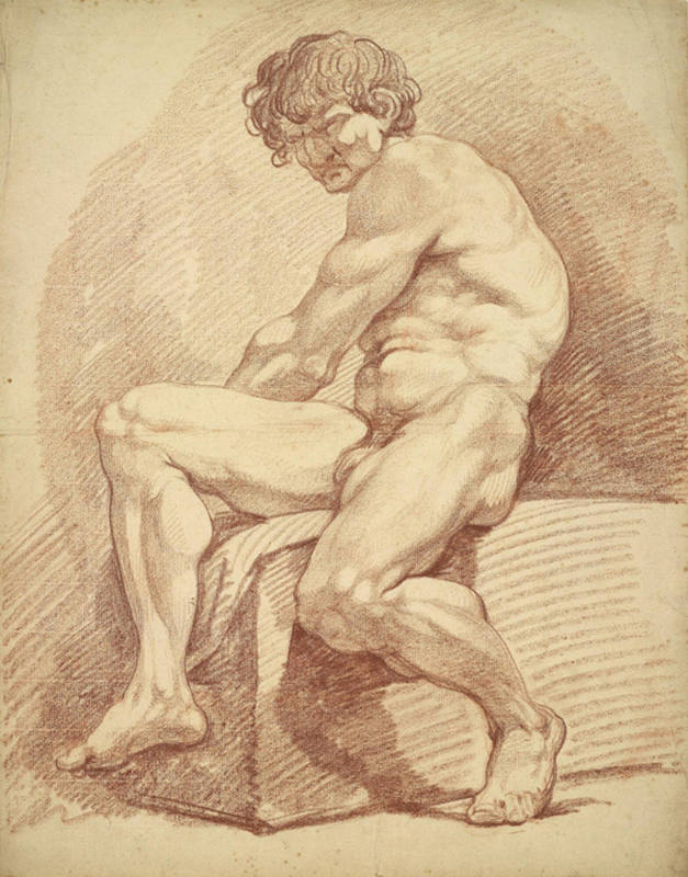 Anatomical Study of a male model, seated