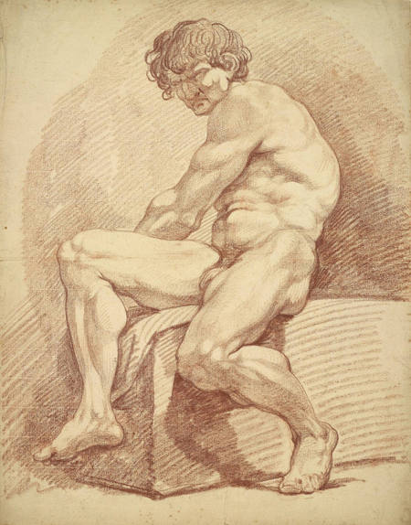 Anatomical Study of a male model, seated