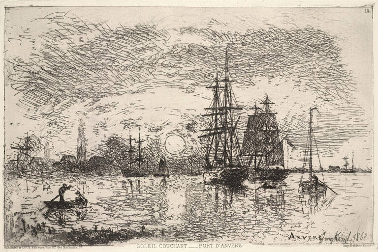 Soleil Couchant Port d'Anvers