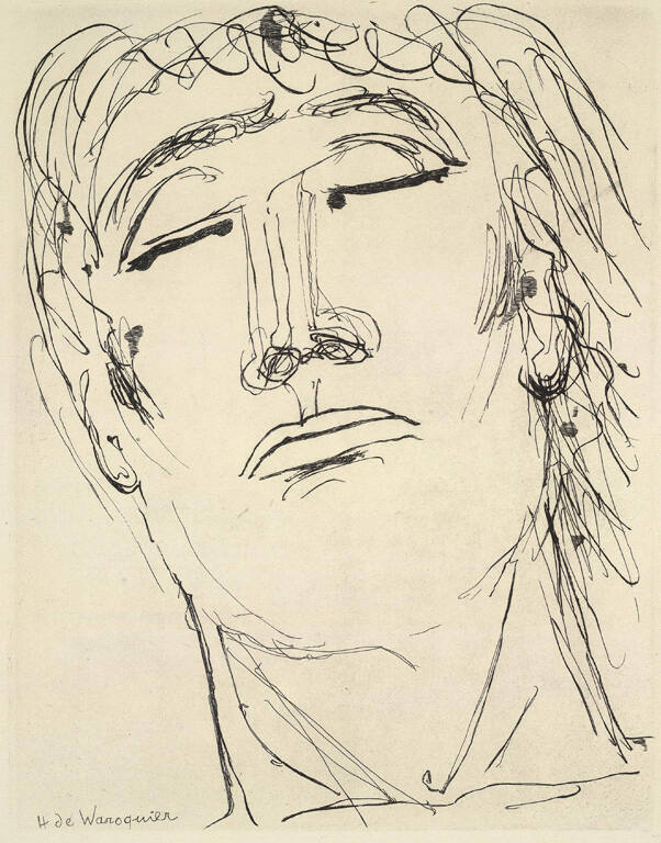 Visage aux yeux clos [Face with closed eyes]