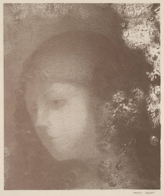 Tête d'enfant avec fleurs [Child's head with flowers]