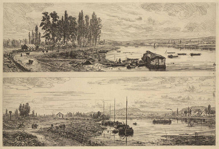 La Seine à Bezons; La Seine à Argenteuil (2 views on one plate)