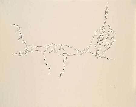 View of Reclining Man Reading