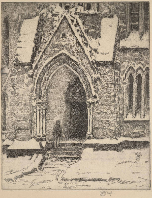 Church Doorway in Snow