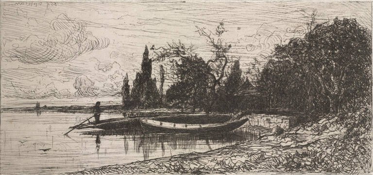 Lakeside with Two Boats