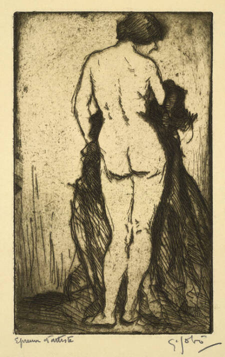 Femme nue au Manteau