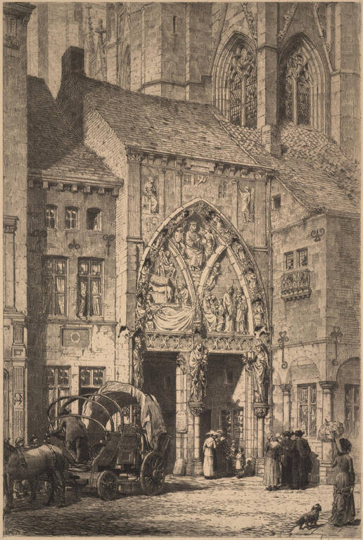 Doorway of Notre Dame, Huy, Belgium