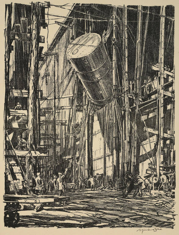 Lifting an Oil Tank into a Train Ferry