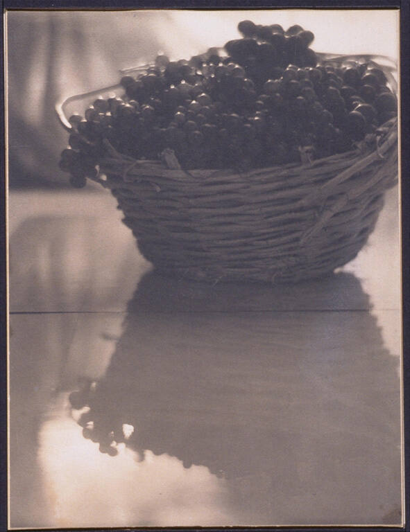 Still life (grapes in a basket)