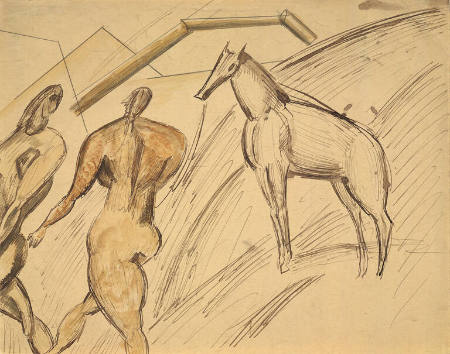 Two Figures and Horse