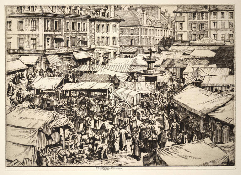 Market in Falaise, Normandy