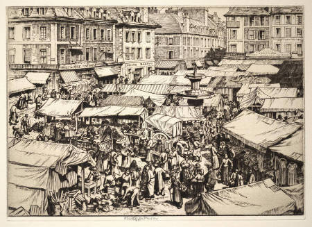 Market in Falaise, Normandy