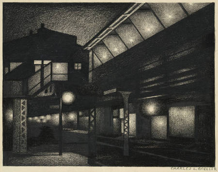 Elevated Railway at Night