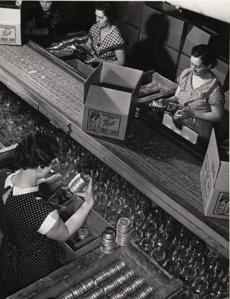 [Ball Mason Jars factory assembly line, Muncie, Indiana]