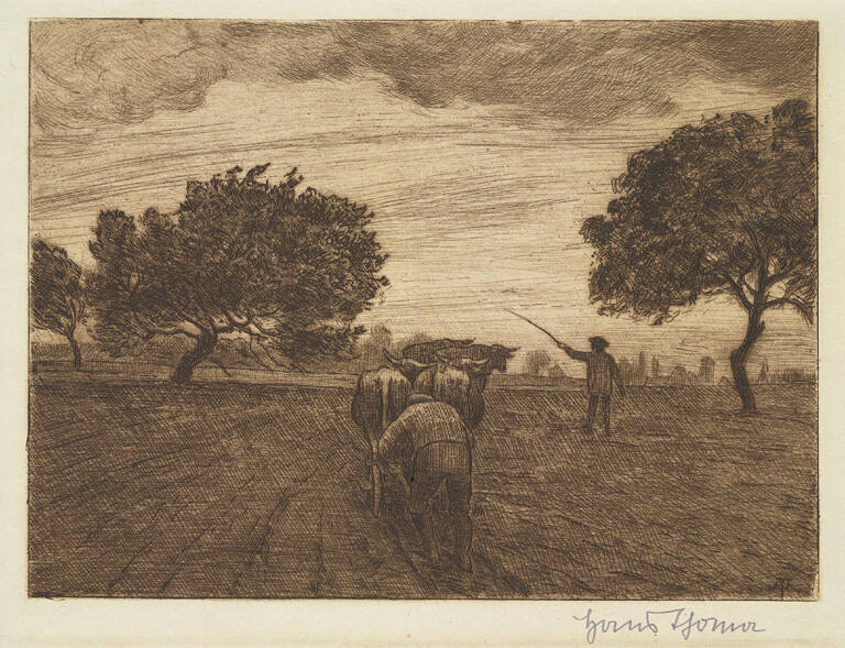 Untitled (landscape with plow)
