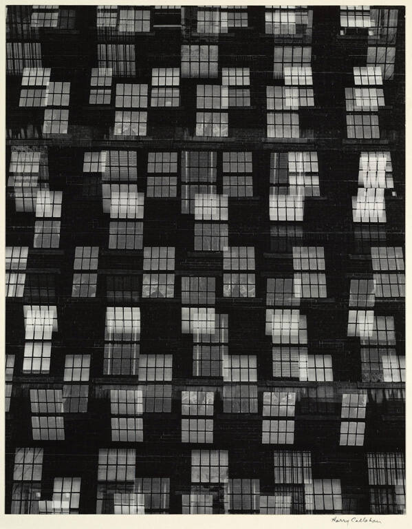 Apartment house windows, Chicago 1947