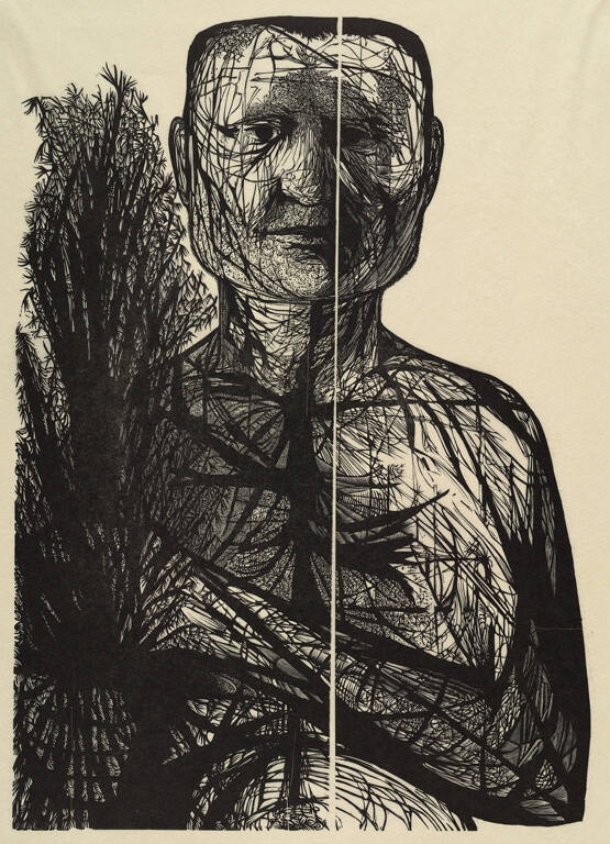 Man with Forsythia