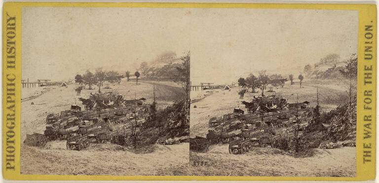 Civil War, No. 2357, Wagon Train Near Yorktown, Virginia (Negative by Brady & Co.)