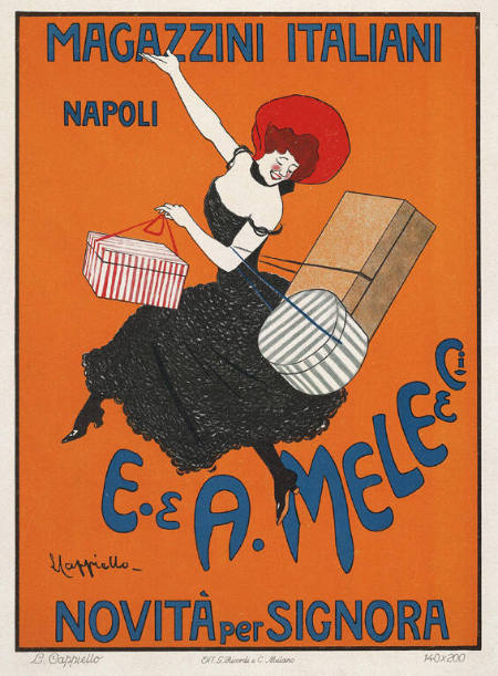 Magazzini Italiani, Napoli E. e A. Mele e Ci., Novità per Signora [Italian magazine, Naples E. and A. Mele and Ci., new things for women]