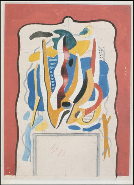 Study for the fireplace mural in Nelson A. Rockefeller's New York apartment