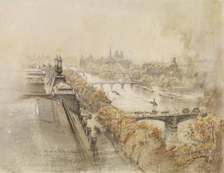 La Cite vue du Pavillion de Flore, Paris, 1910