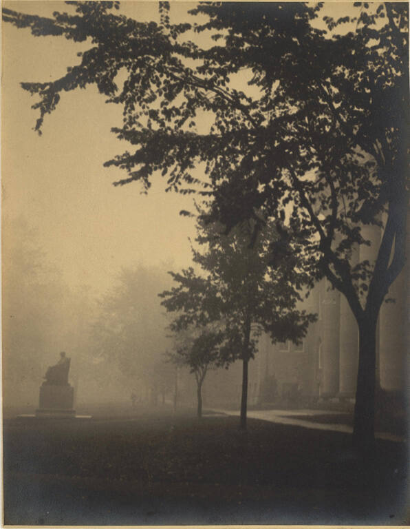 [Andrew Dickson White statue in front of Goldwin Smith Hall, Cornell University]