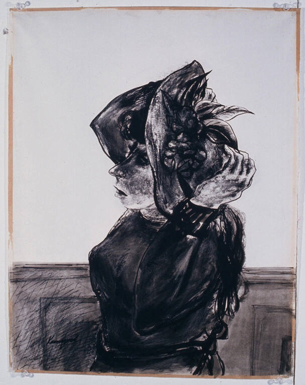 Woman with Feathered Hat