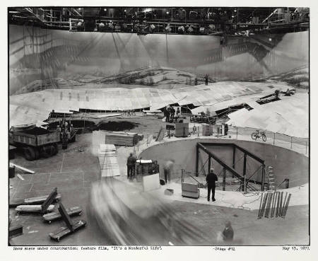 Snow scene under construction; film, "It's a Wonderful Life", Stage #12, from Studio Still Lifes portfolio