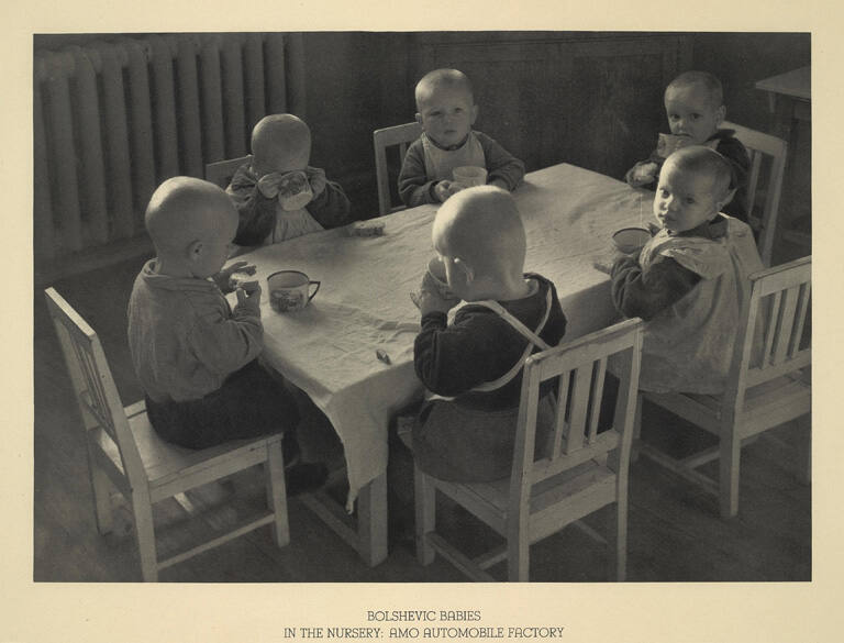 Bolshevic Babies in the Nursery: AMO Automobile Factory, from Photographs of U.S.S.R.