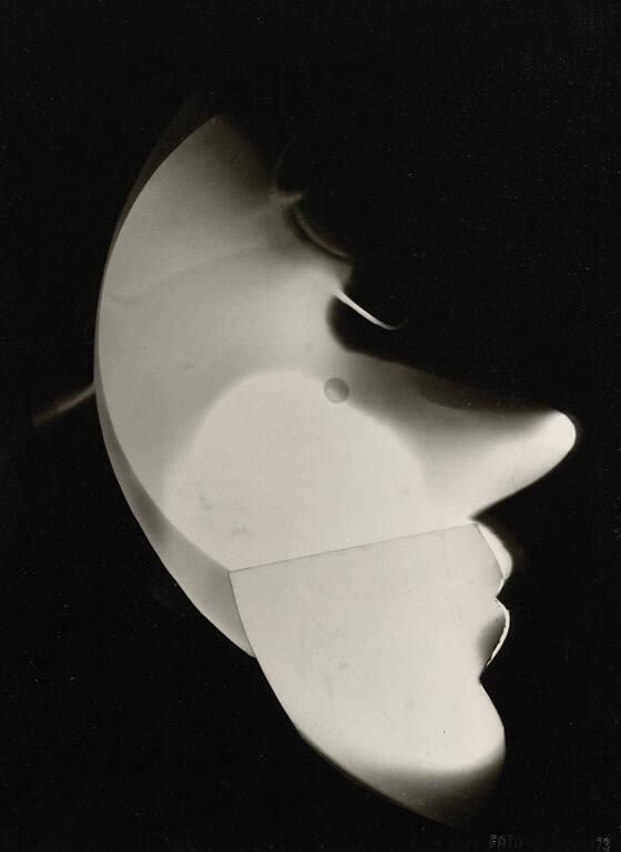 Fotogramm und Collage, Selbstbildnis (Photogram and collage, self-portrait), from the portfolio 10 Fotogramme (10 Photograms)