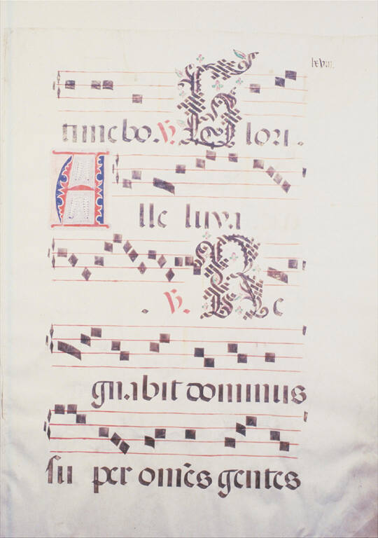 Manuscript leaf of musical notation