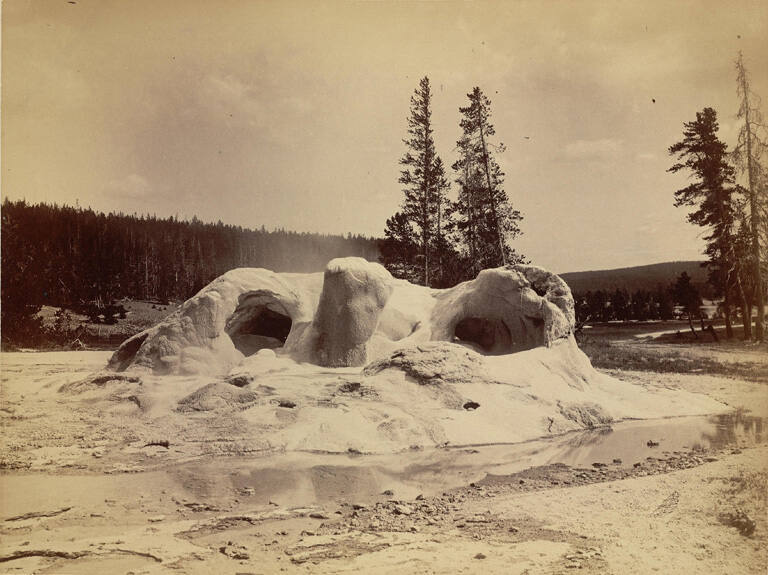 Grotto geyser cone, from Scenery of the Yellowstone National Park series