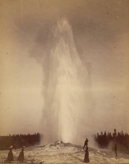 Old Faithful geyser, from Scenery of the Yellowstone National Park series